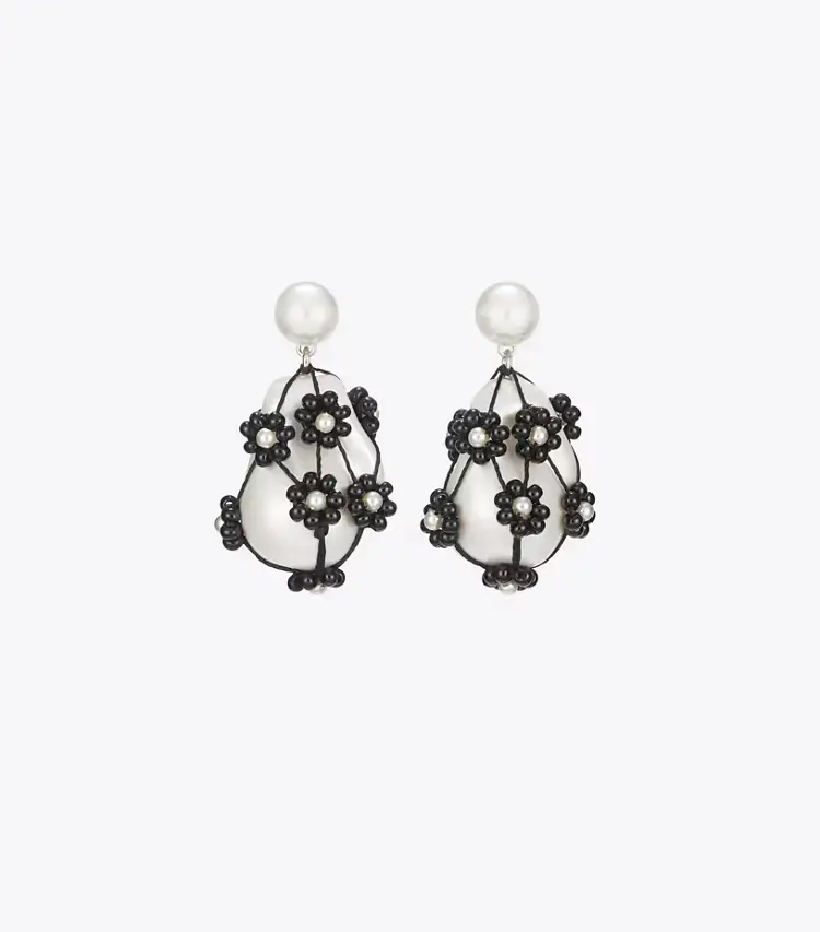 Curiosity Beaded Pearl Drop Earrings