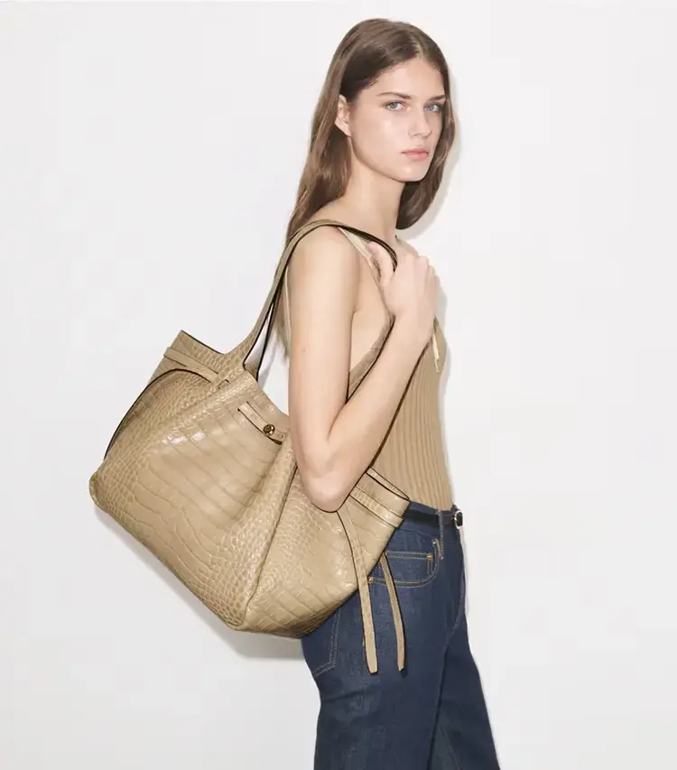Romy Croc-Embossed Tote - Image 2