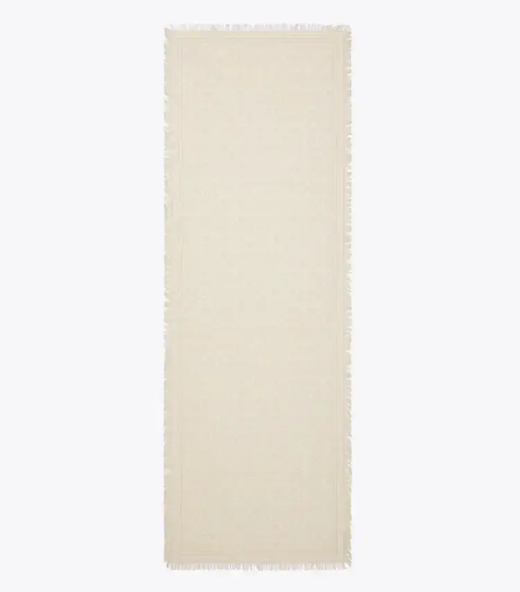 T Monogram Floral Oblong Scarf