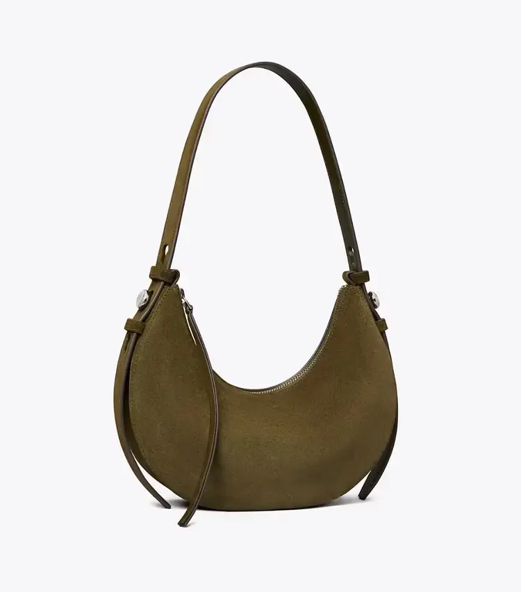 Romy Suede Half Moon Bag