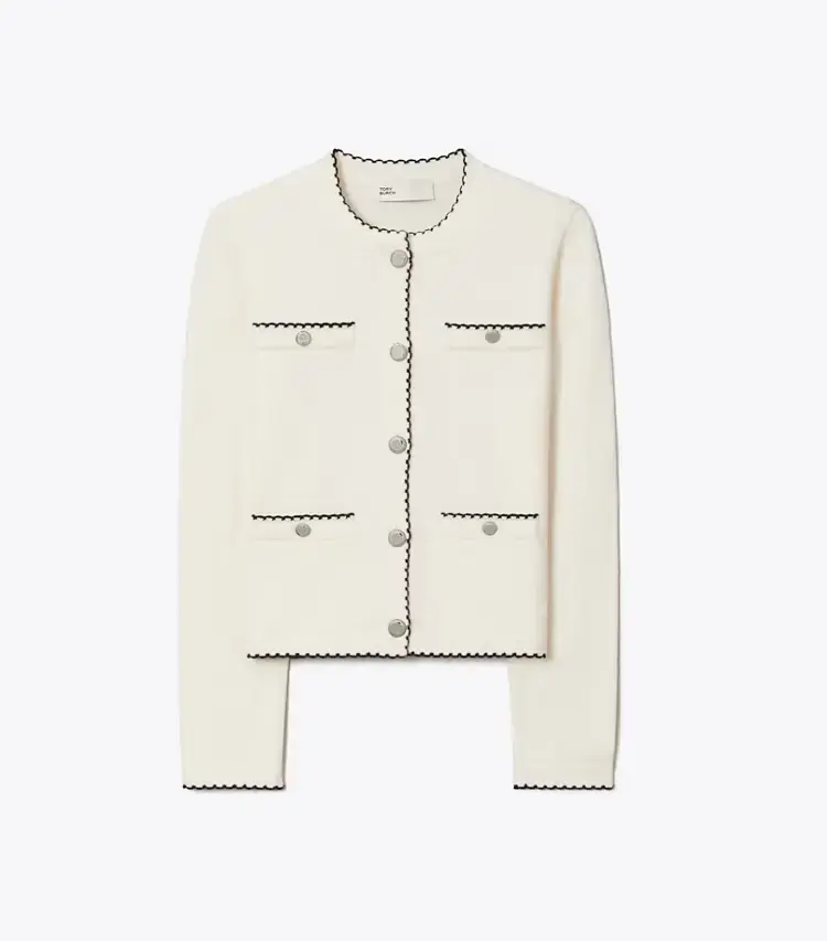 Kendra Wool Scalloped Cardigan