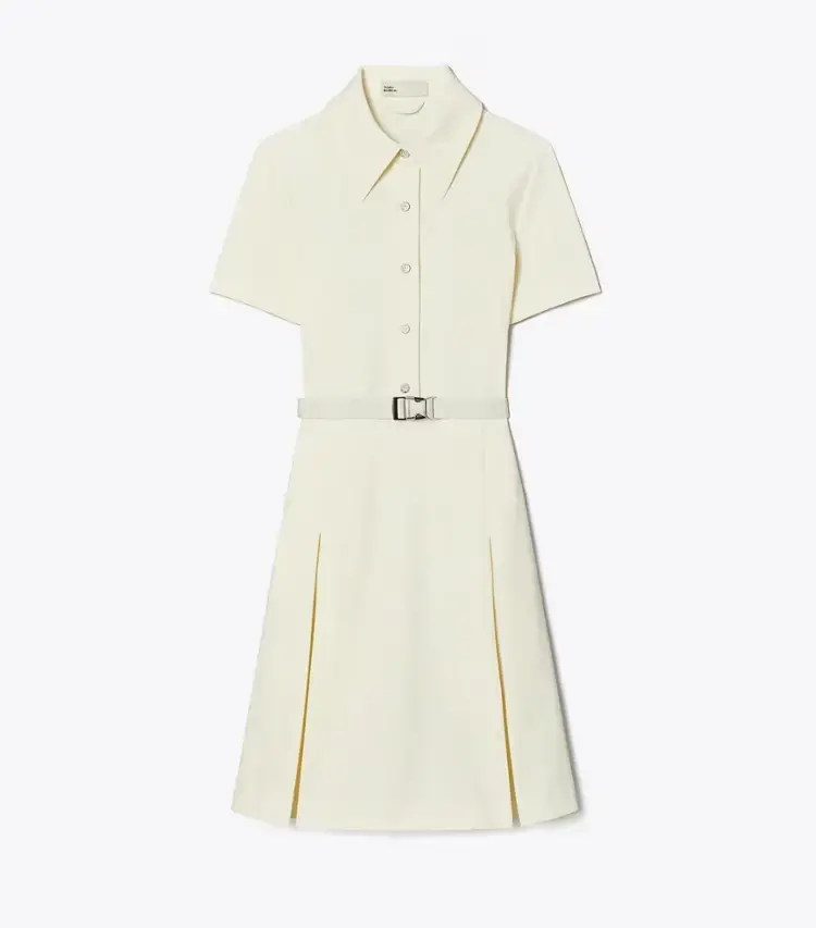 Short-Sleeve Pleated Golf Dress