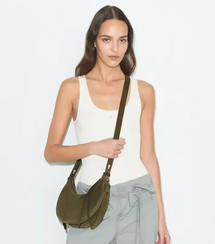 Romy Suede Half Moon Bag - Image 3