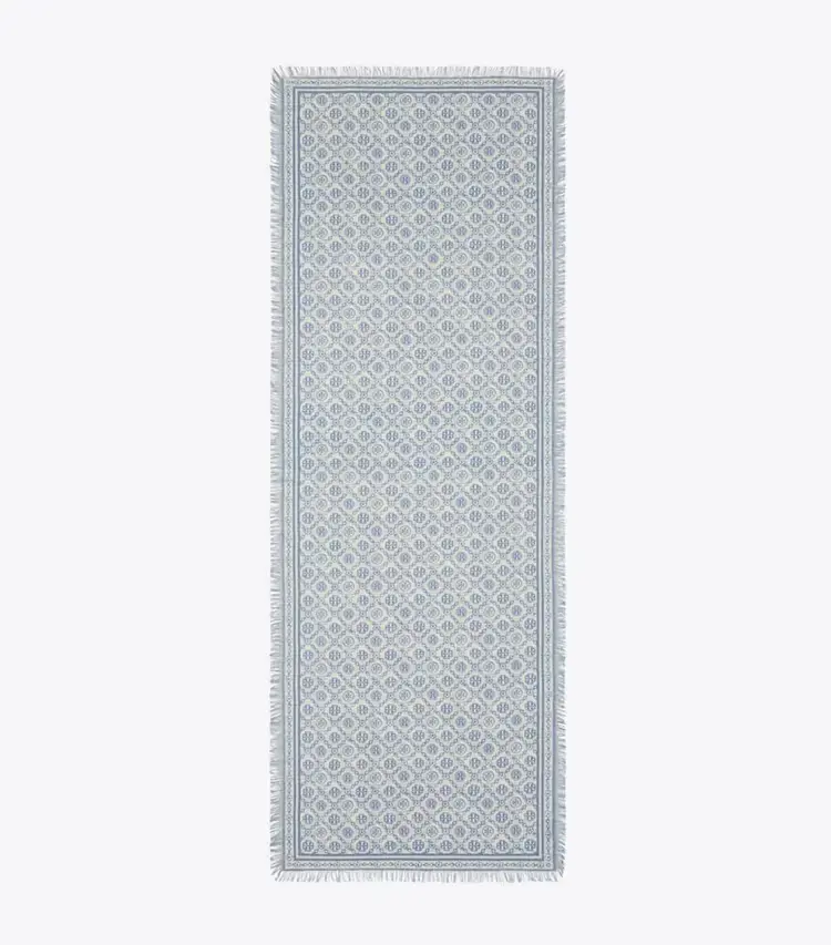 T Monogram Floral Oblong Scarf