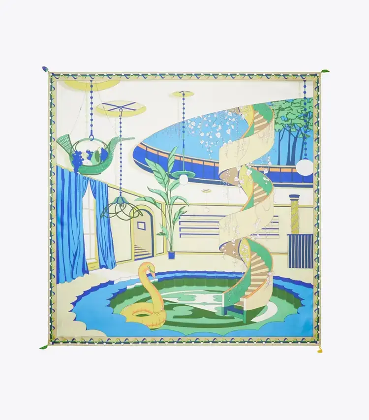 The Pool Silk Square Scarf
