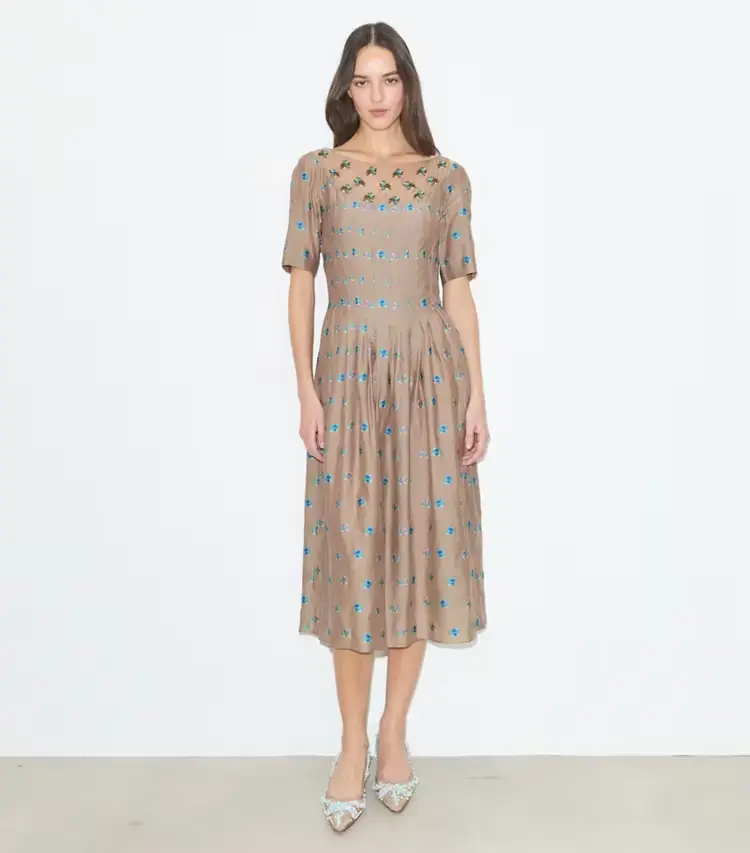 Embroidered Jacquard Dress - Image 2