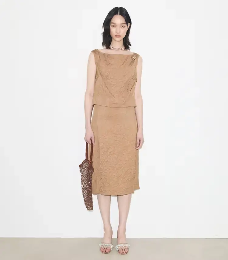 Crinkled Viscose Skirt - Image 2