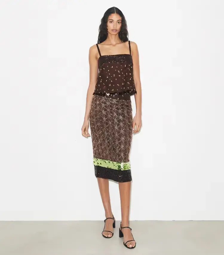 Embellished Lace Skirt - Image 2