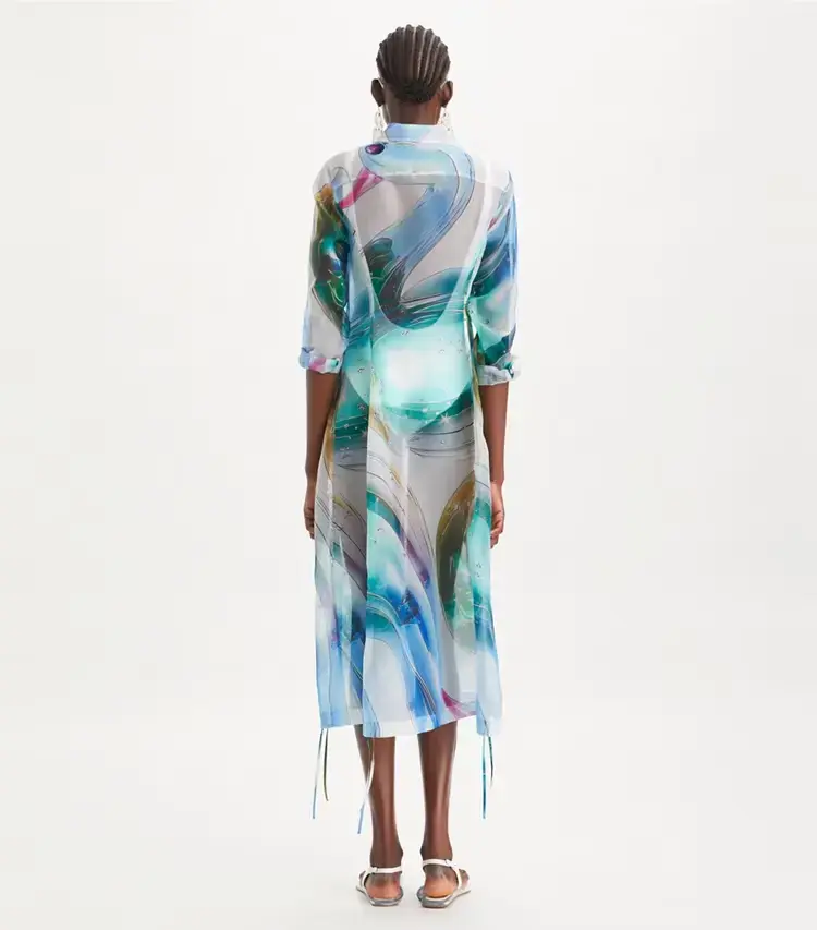 Silk Organza Shirtdress - Image 3