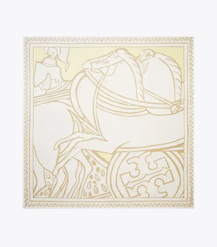 Trocadero Horses Silk Square Scarf