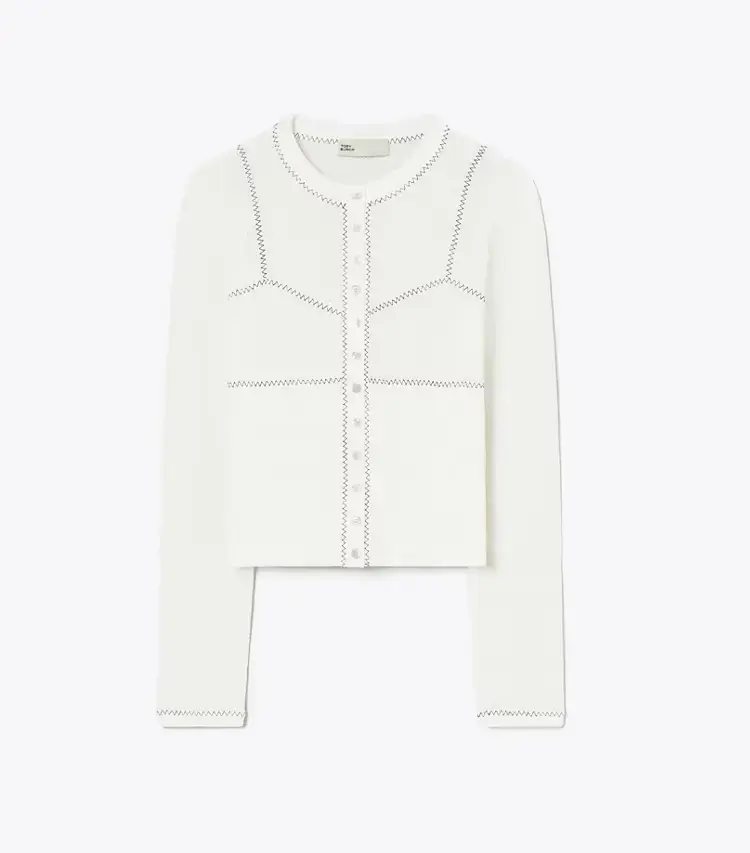 Cotton And Nylon Mesh Cardigan
