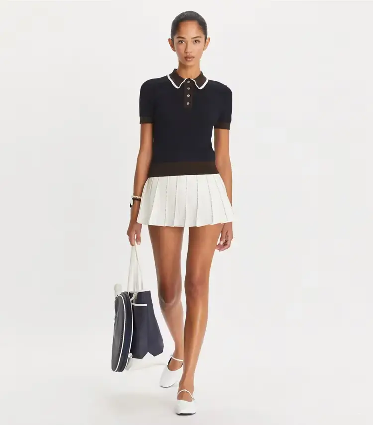 Pick Stitch Pleated Skirt - Image 2