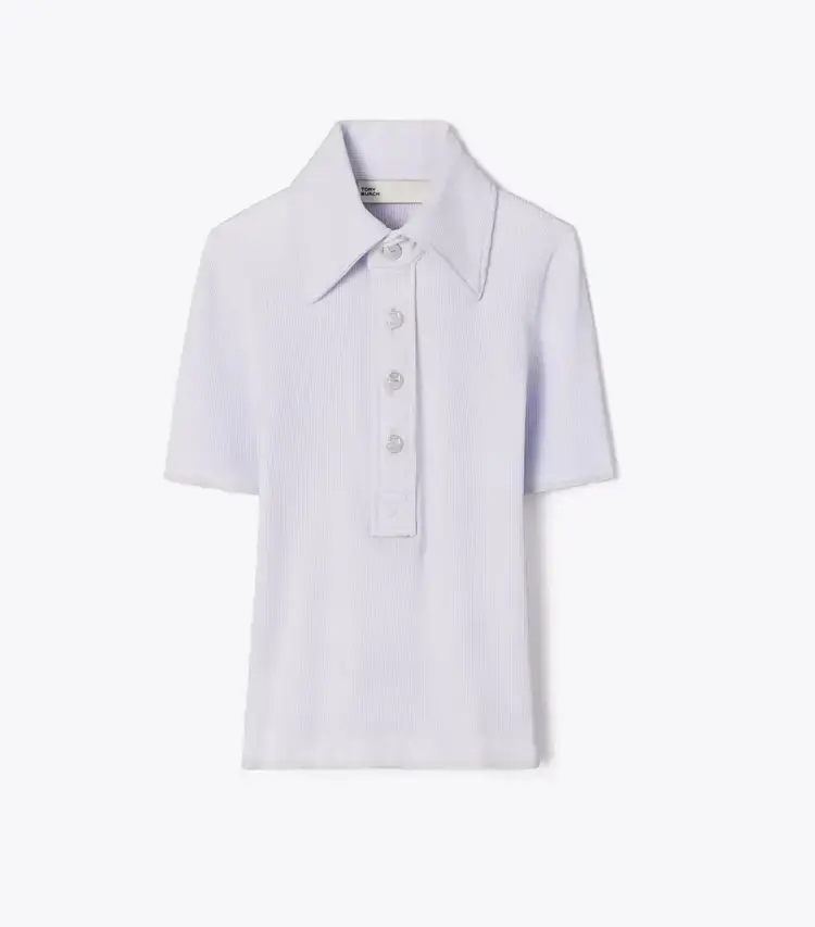 Viscose Ribbed Polo Sweater