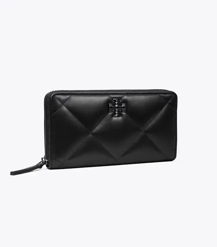 Kira Diamond Quilt Powder Coated Zip Continental Wallet
