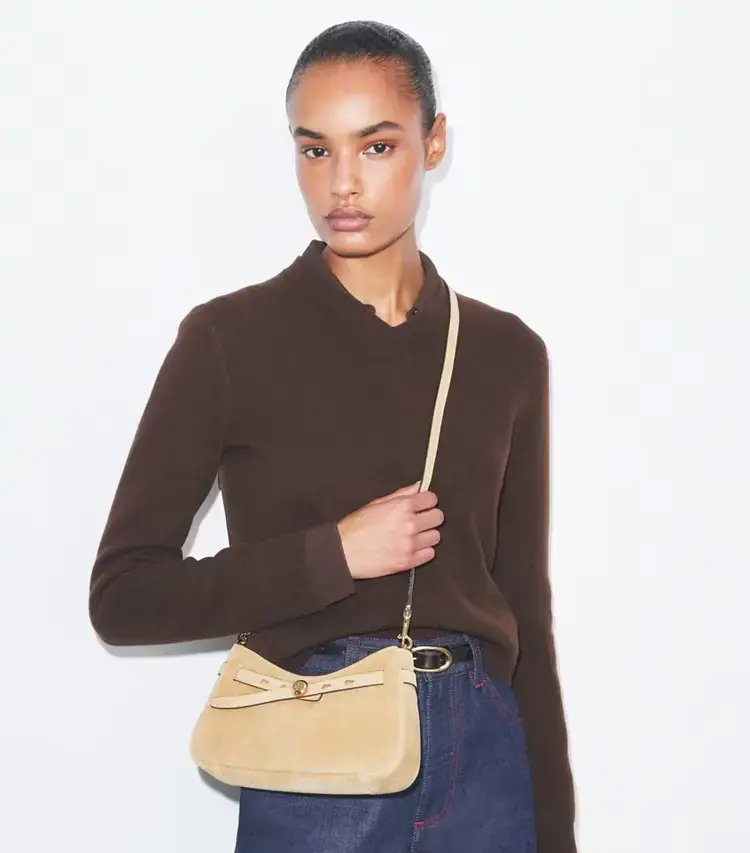 Romy Suede Zip Top Crossbody Bag - Image 2
