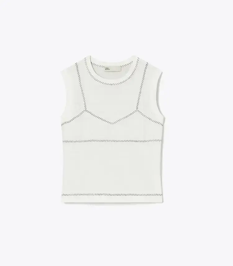 Cotton And Nylon Mesh Top