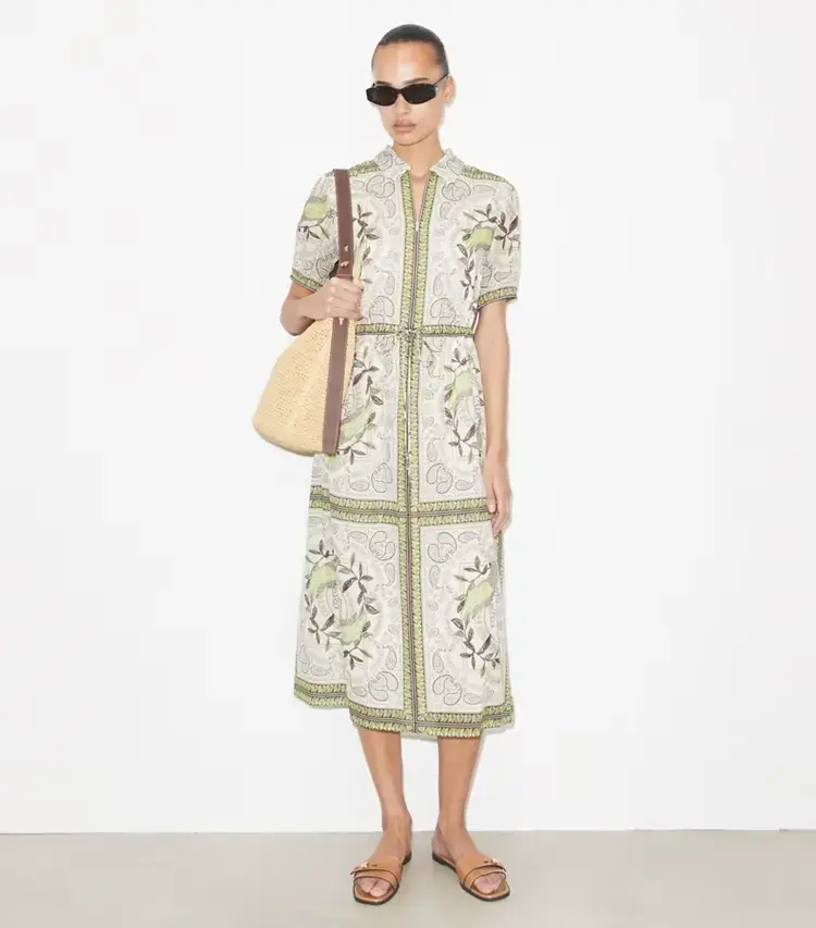 Cinched Cotton Zip Dress - Image 2