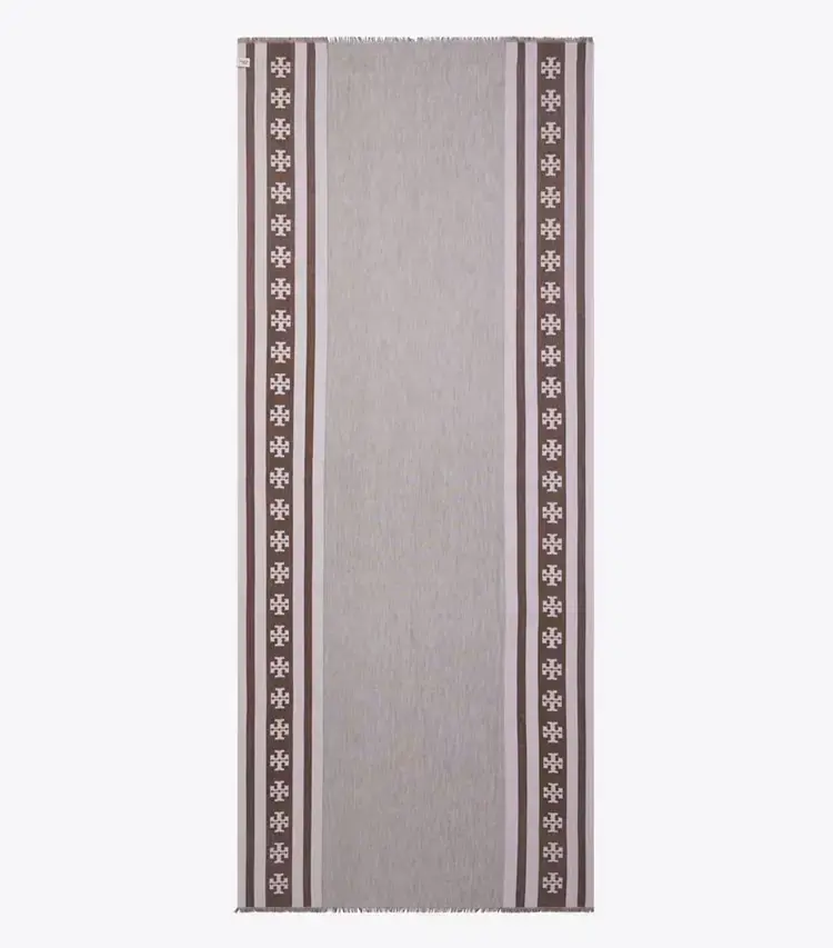 Logo Stripe Oblong Scarf