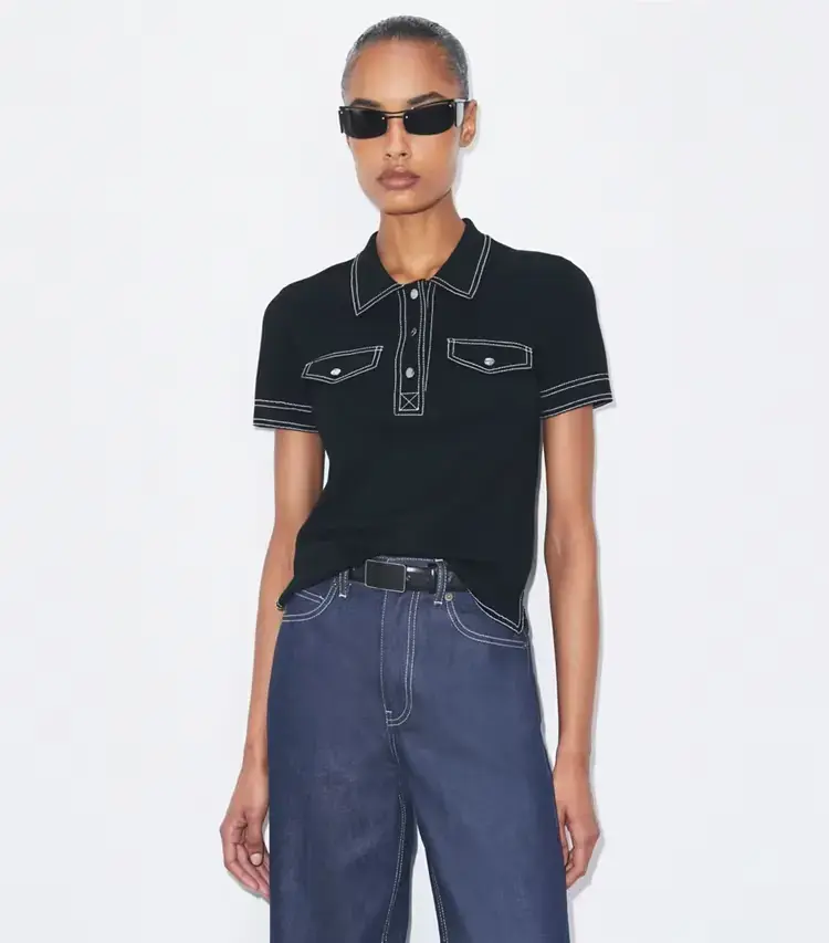 Topstitch Wool Polo - Image 2
