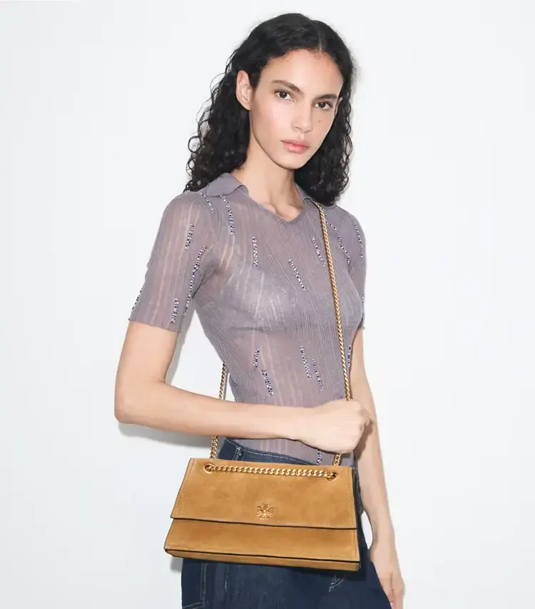 Kira Turnlock Suede Shoulder Bag - Image 3