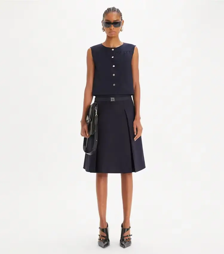 Cotton Poplin Button Top - Image 3