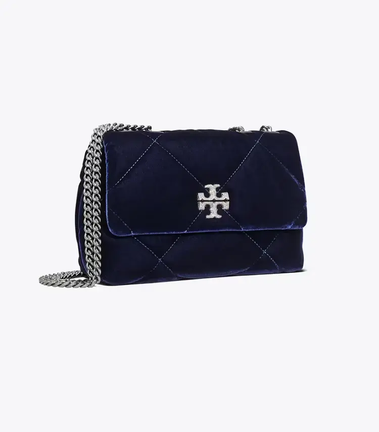 Small Kira Diamond Quilt Velvet PavÉ Shoulder Bag