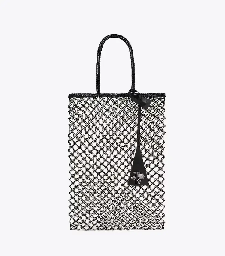 Small Handwoven Chain Mesh Tote - Image 3