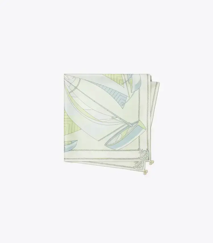 Sailboat Spiral Silk Square Scarf - Image 3