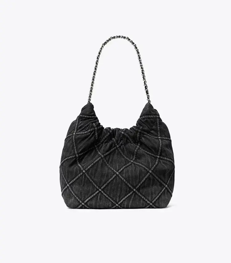 Mini Fleming Soft Denim Hobo Bag - Image 4