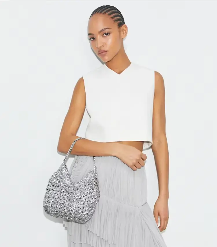 Mini Fleming Woven Hobo Bag - Image 3