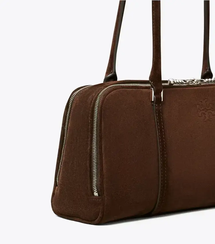 Small Marshmallow Suede Satchel - Image 4