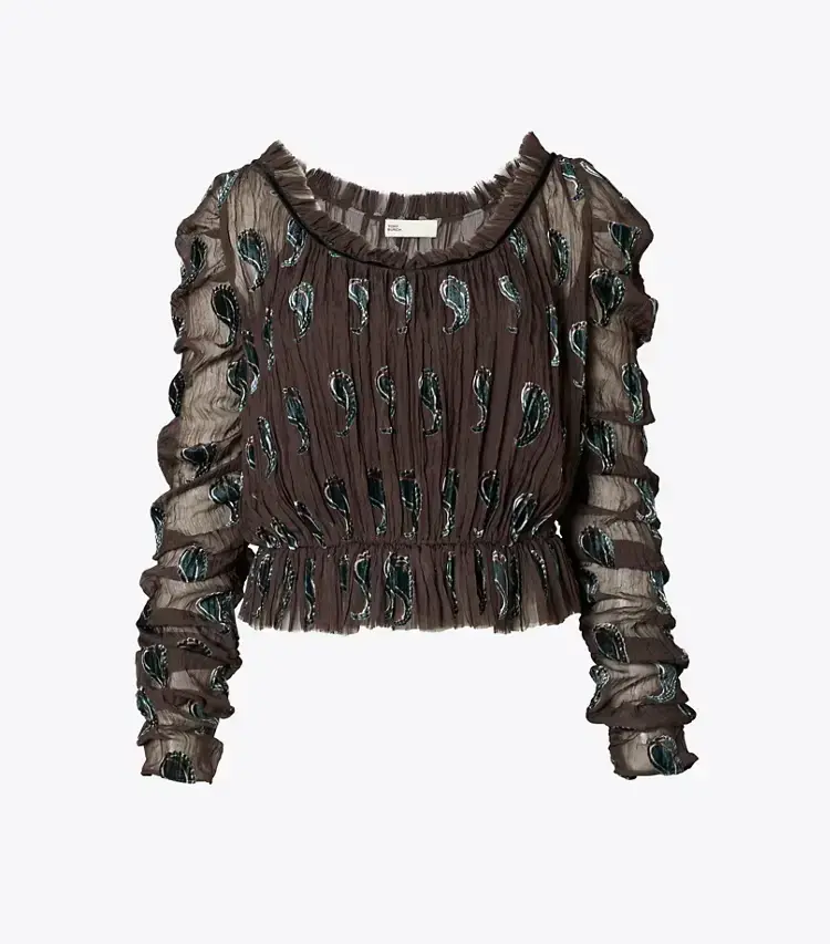 Ruched Velvet Top