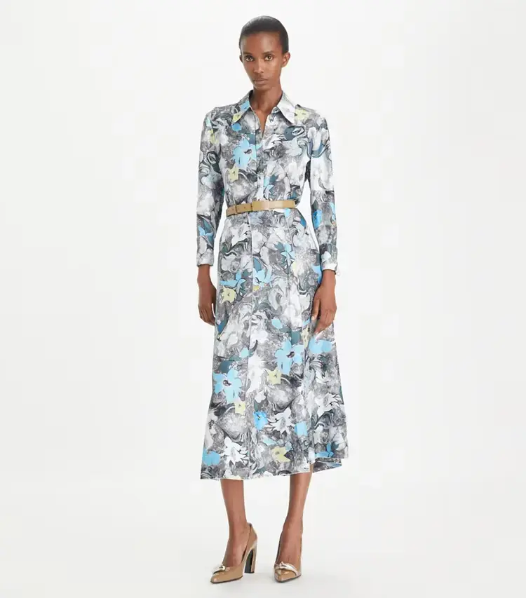 Printed Cuffed Silk Shirt - Image 3