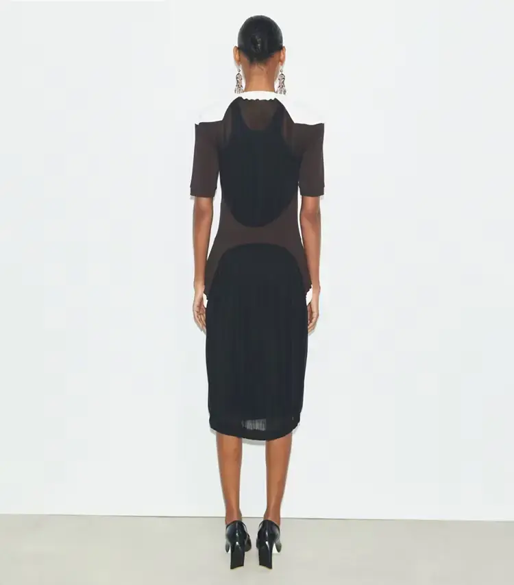 Colorblock Sheer Jersey Dress - Image 3