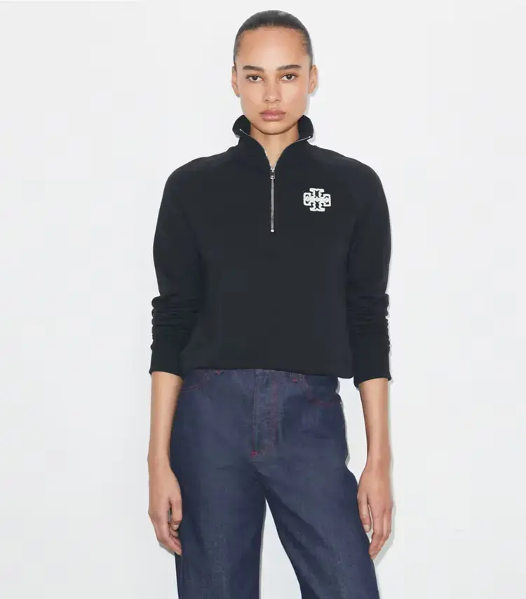 Heavy French Terry Half-Zip Sweatshirt - Image 2