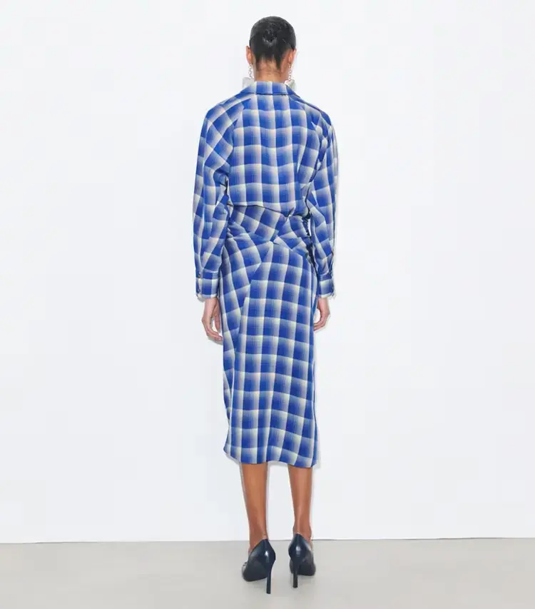 Plaid Viscose Shirtdress - Image 3