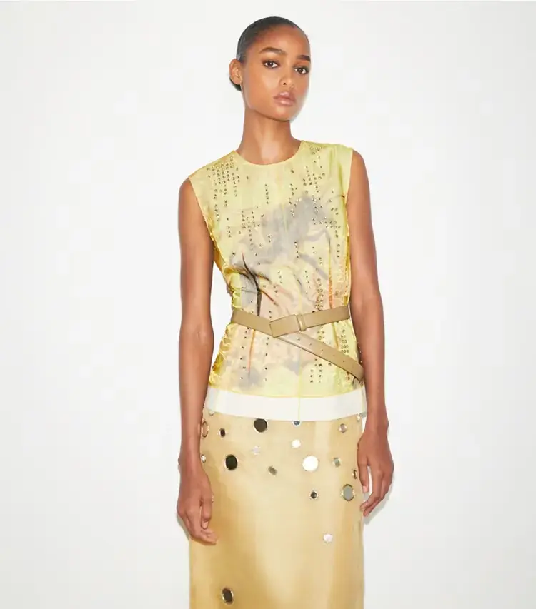Printed Organza Shell Top - Image 2