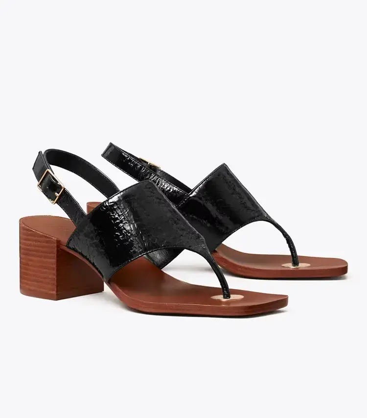 Double T Coin Heeled Sandal