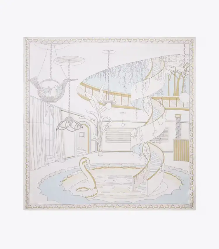 The Pool Silk Square Scarf