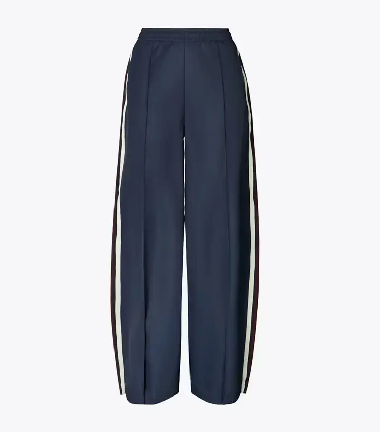 Wide-Leg Nylon Track Pant