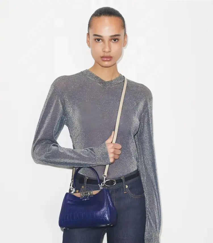 Mini Eleanor Soft Croc-Embossed Satchel - Image 3