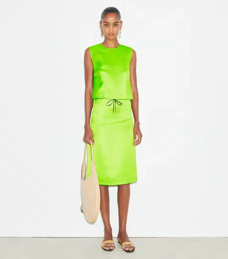 Deconstructed Satin Skirt - Image 2