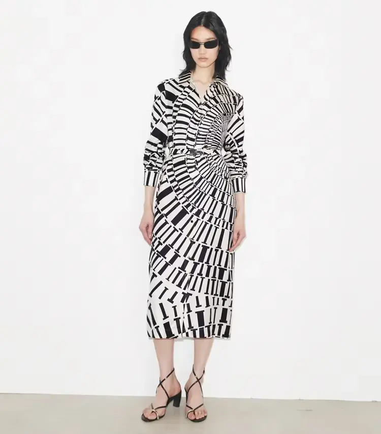 Printed Silk Shirtdress - Image 2