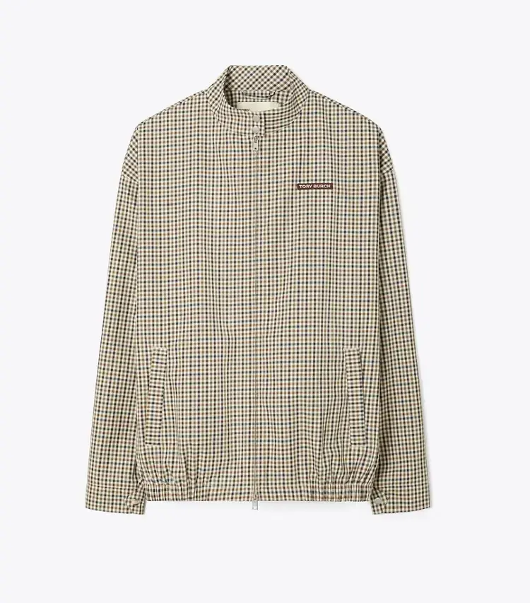 Nylon Plaid Golf Jacket