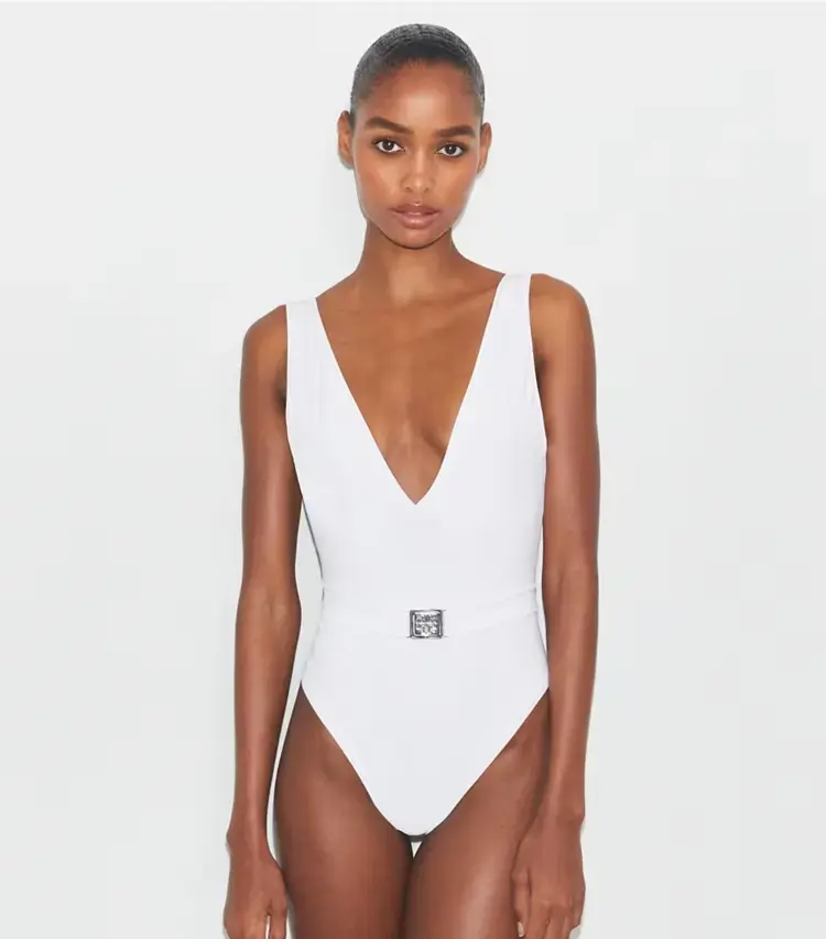 Belted Logo Swimsuit - Image 2