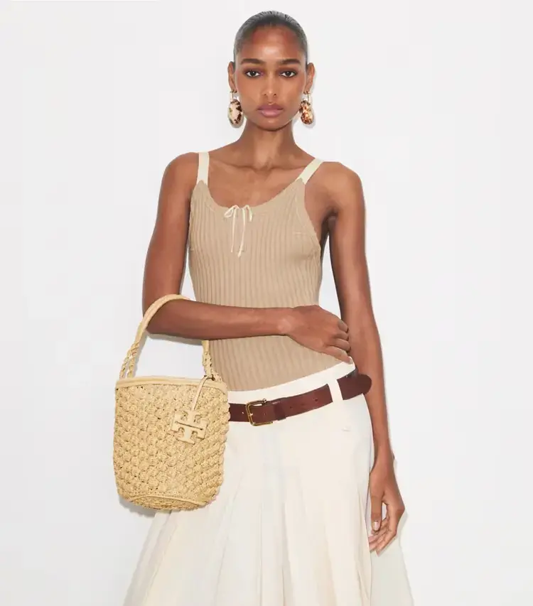 Ella Hand-Crocheted Popcorn Bucket Bag - Image 2