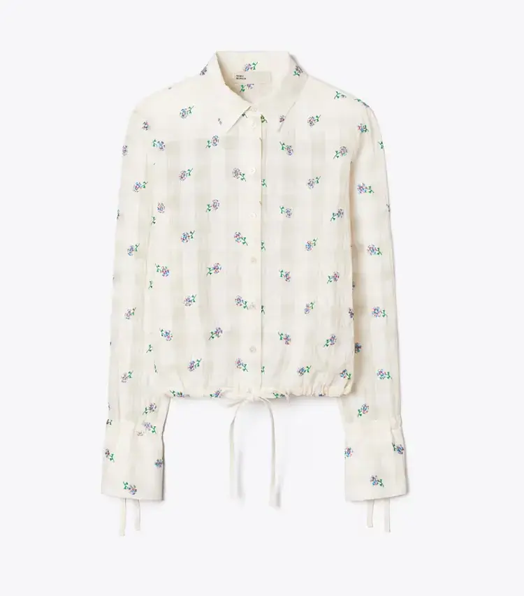 Embroidered Linen Blouse