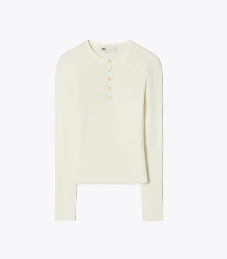 Ribbed Viscose Henley