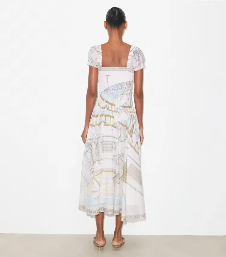 Printed Smocked Dress - Image 3