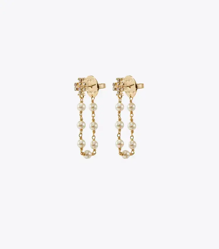 Moondance Pearl And Chain Earrings - Image 2